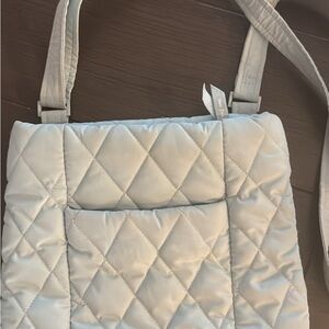 Vera Bradley Quilted Crossbody Bag in Light Gray